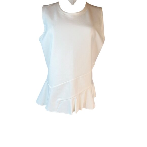 NWT J.Crew Medium Off White Sleeveless Peplum - Picture 10 of 16